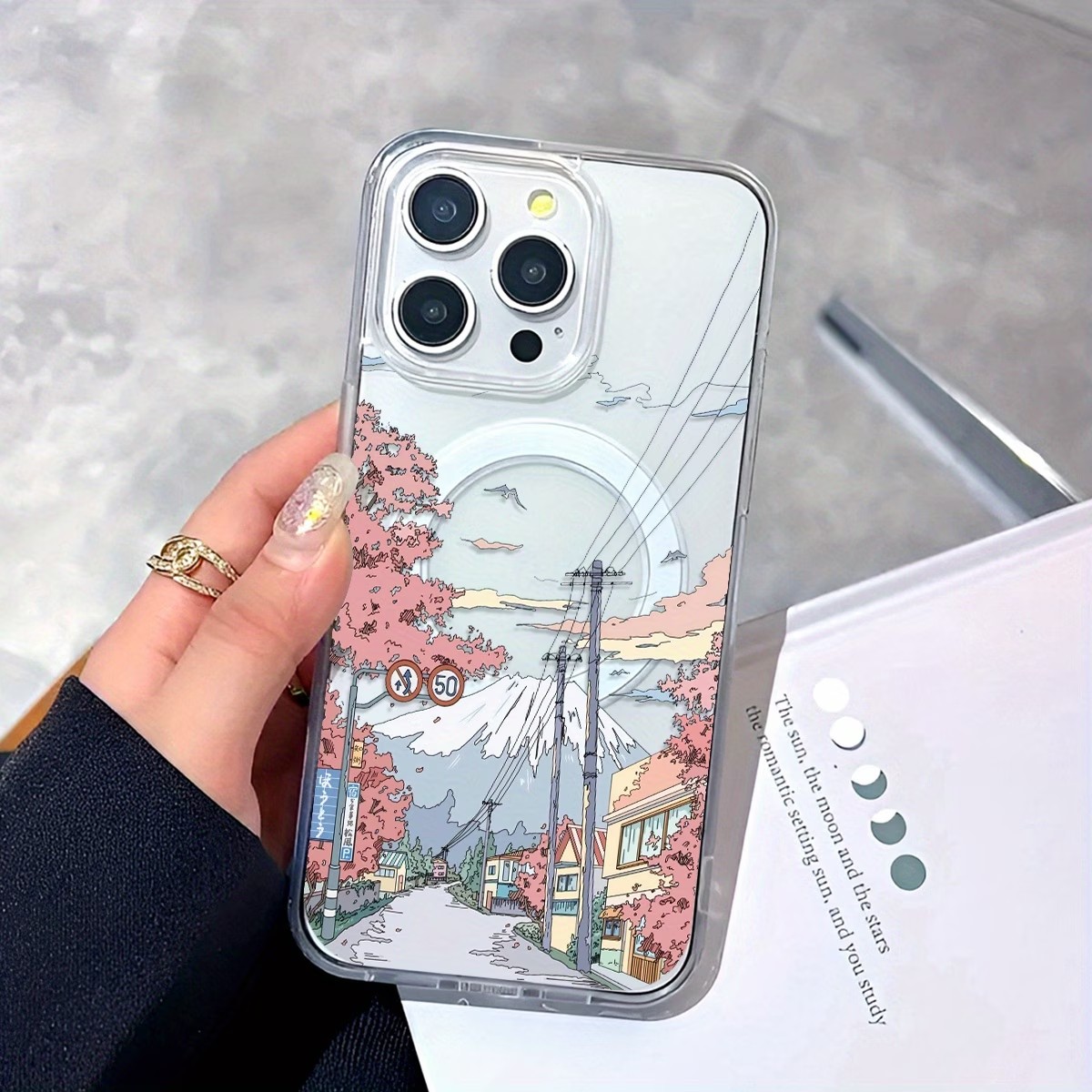 Plants X - 후지 벚꽃 패턴 아이폰 케이스 (아이폰